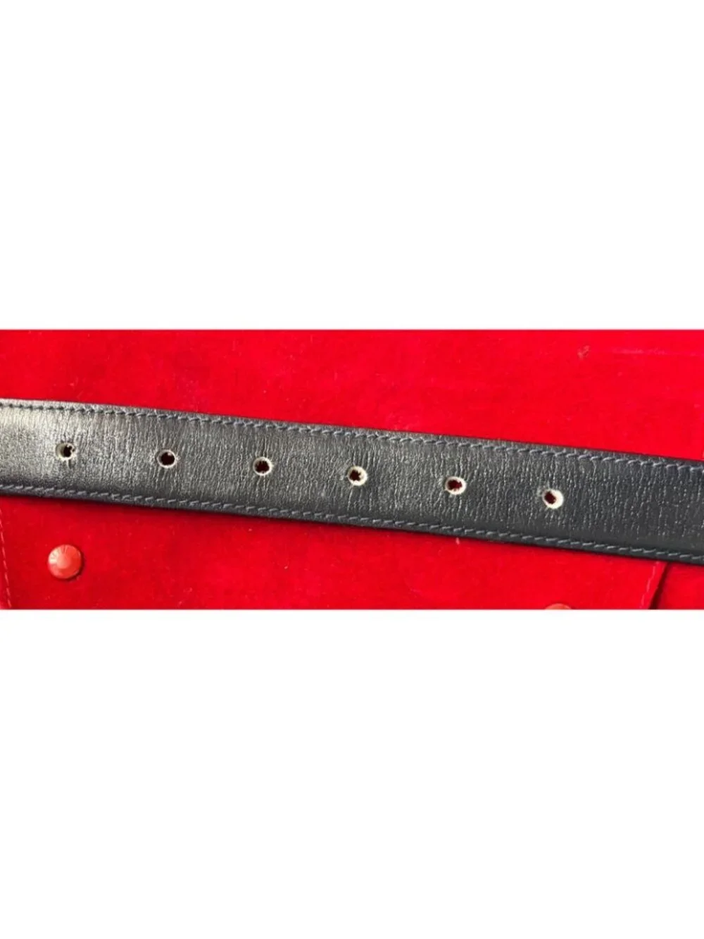 Vintage CELINE Men's Black Leather Belt w Logo 80cm